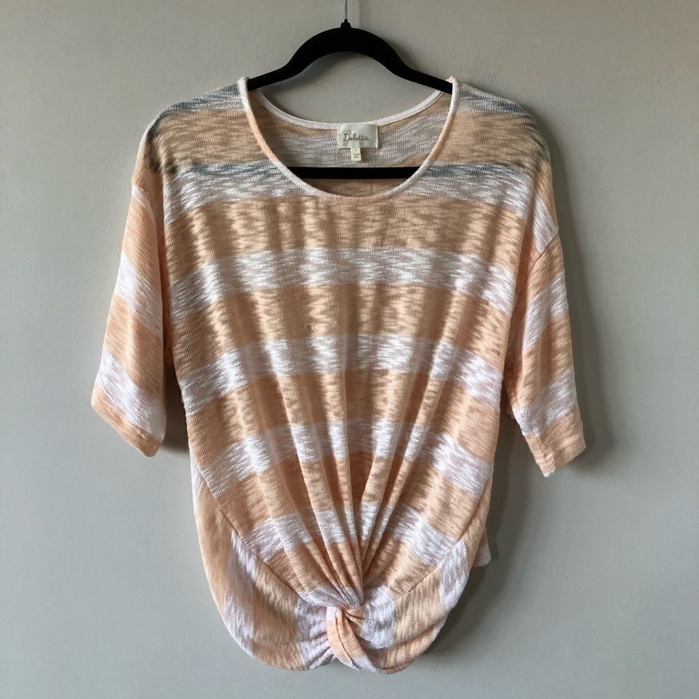 ANTHRO “Deletta” Tobin Stripe Knot Front Top